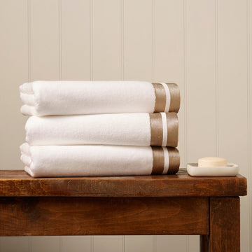 Christy Bath Towel Designer Mode Gold End Hem Soft