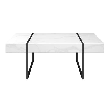 Lumina White Wood Top Marble Style Effect Coffee Table