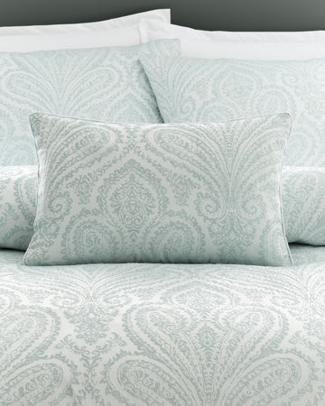 Jacquard Paisley Boudoir Filled Bed Cushion, Montpellier Green