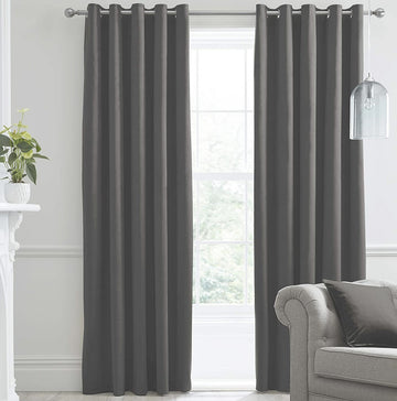 Laurence Llewelyn Bowen Velvet Eyelet Curtains, Slate Grey