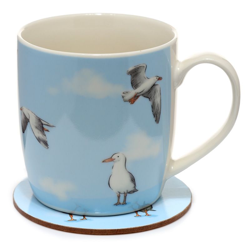 300ml Seagull Nautical Mug & Coaster Set