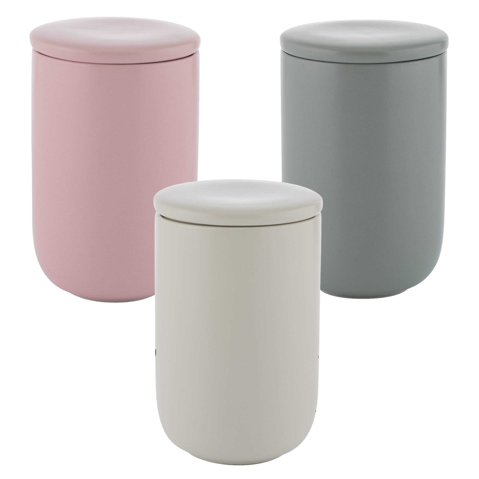 3Pcs Grey Cream Pink Storage Container Set