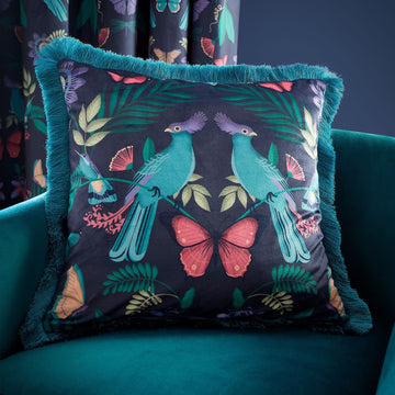 Catherine Lansfield Tropical Birds Cushion Cover - Duck Egg