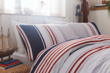 Nautical Stripe Duvet Cover Set, King, Blue