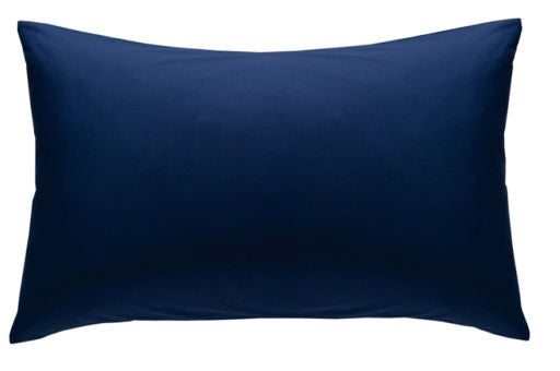 2 X Luxury Percale Navy Blue Non-iron Pillow Cases