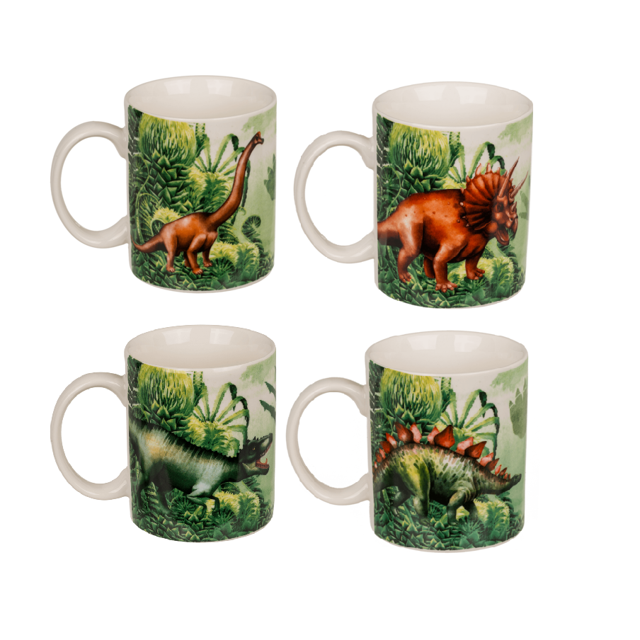 300ml New Bone China Mug Green Dinosaur