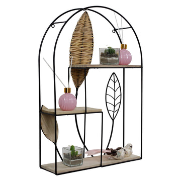 3-Tier Rattan Leaf Wall Mounted Shelf