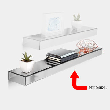 Floating Shelf Mirrored Glass Wall Mount Modern Large