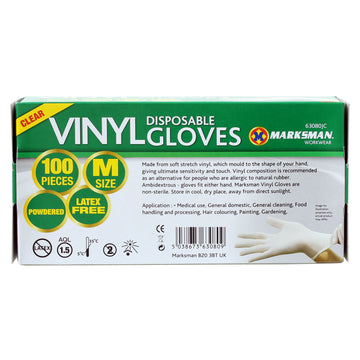 100pcs Medium Size White Vinyl Disposable Gloves