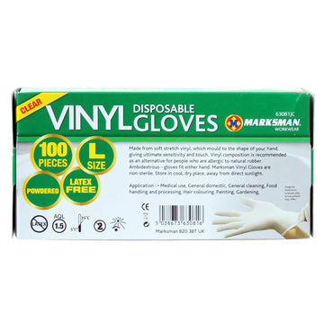100pcs Large Size White Vinyl Disposable Gloves