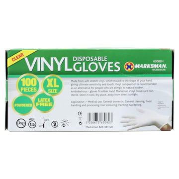 100pcs Extra Large White Vinyl Disposable Gloves