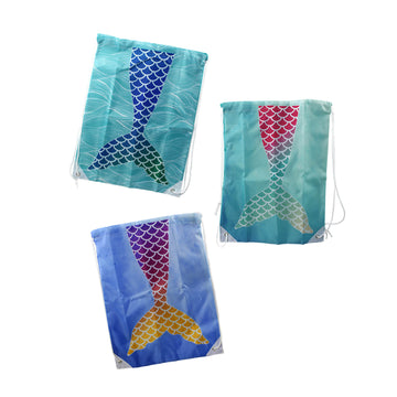 42x34cm Mermaid Tail Drawstring Bag Backpack Gym Bag Sack Gift Women Girl Kids
