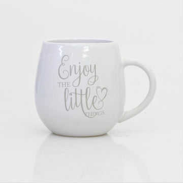 450ml Enjoy the Little Things Text White Mug