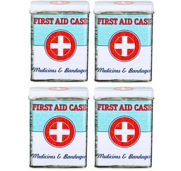 4pc 9x7cm Vintage Pocket Tin Box First Aid Kit
