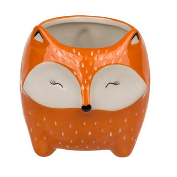 Fox Plant Pot Holder Decorative Animal Design Flower Succulent Ceramic Indoor