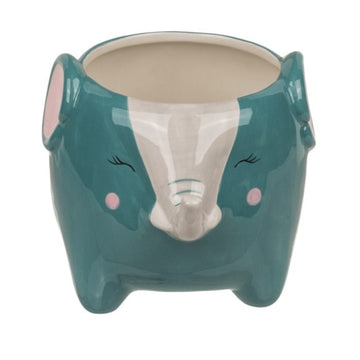 2Pcs Elephant Indoor Ceramic Planter