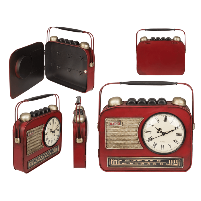 Metal Key Box Safe Radio With Clock