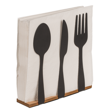 Metal Napkin Holder Black Cutlery