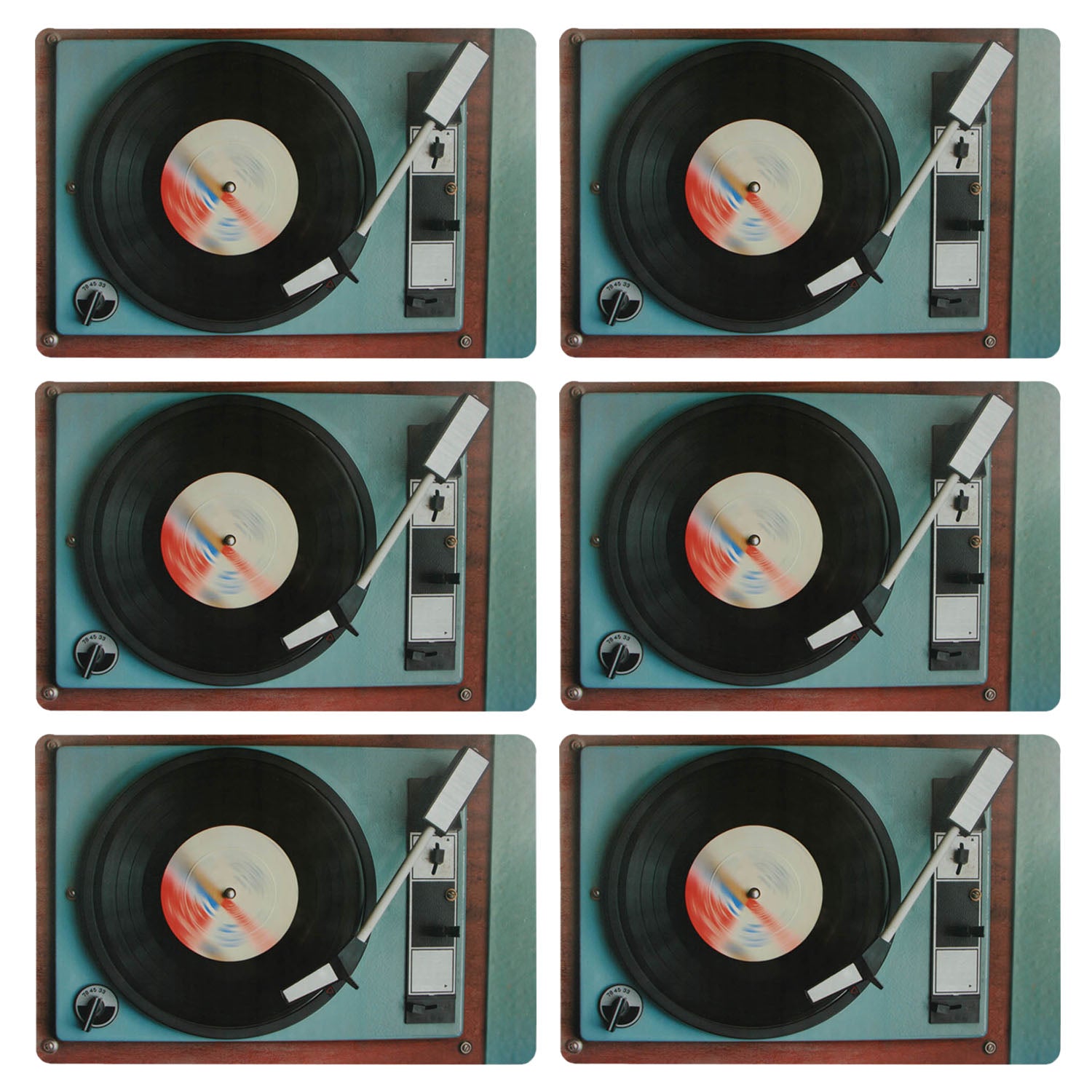 Set of 6 HiFi Record Disc Placemats