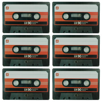 Set of 6 Cassette Tape Placemats