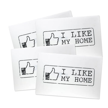 Set of 4 White I Like My Home Novelty Placemat