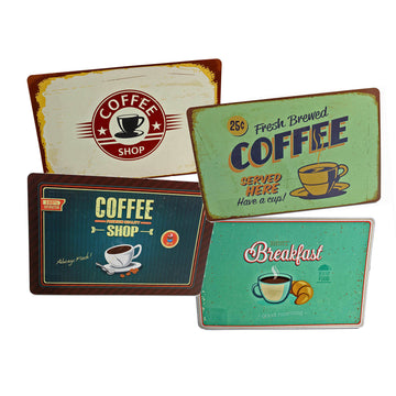 Set of 4 Retro Breakfast Coffee Placemats