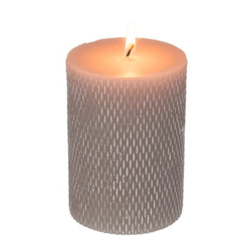 2Pcs Grey Hand Carved Pillar Candle