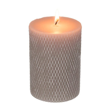 3Pcs Grey Hand Carved Pillar Candle