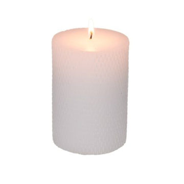 2Pcs White Hand Carved Pillar Candle