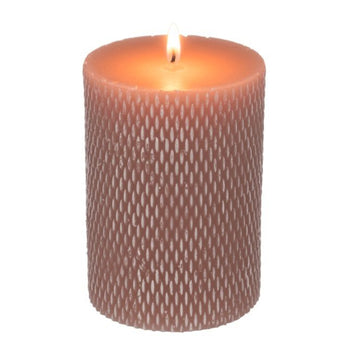 2Pcs Pink Hand Carved Pillar Candle
