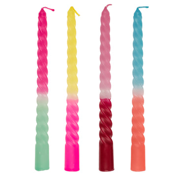 12Pcs Neon Twisted Bohemian Candle Centrepiece