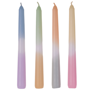 12Pcs Pastel Multicoloured Bohemian Taper Candle Centrepiece