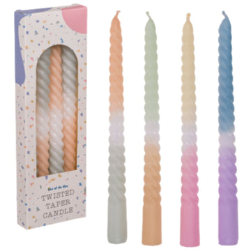 8Pcs Colour Gradient Twisted Bohemian Taper Candle Centrepiece