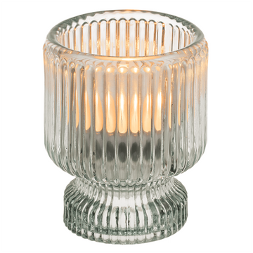 4Pcs Round Glass Christmas Tea Light Candle Holders