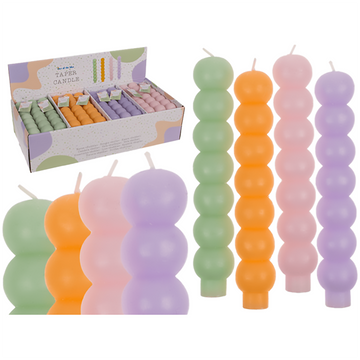 4Pcs Multicoloured Christmas Taper Candle