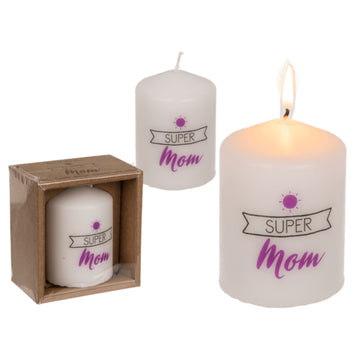 Unscented White Mother's Day Pillar Candle