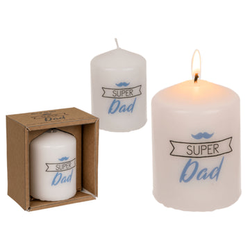 Unscented White Father's Day Pillar Candle