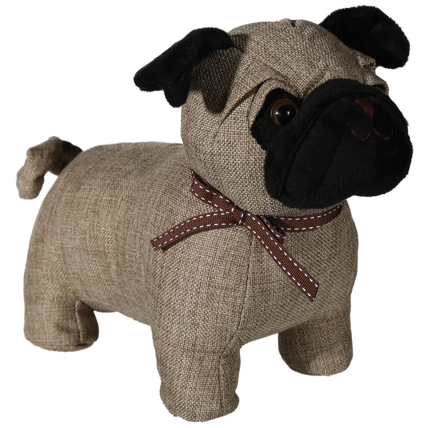 Pug Shaped Fabric Door Stop Stopper Cream Home Bedroom Decor Ornament Doorstop