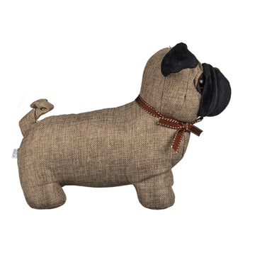 Pug Shaped Fabric Door Stop Stopper Cream Home Bedroom Decor Ornament Doorstop