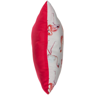 Square Flamingo Print Decorative Cushion