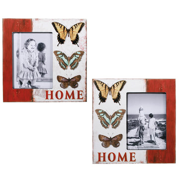 Vintage Butterfly  Wooden Picture Frame