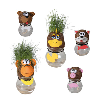 5-Piece Grass Head Animal Garden Ornaments
