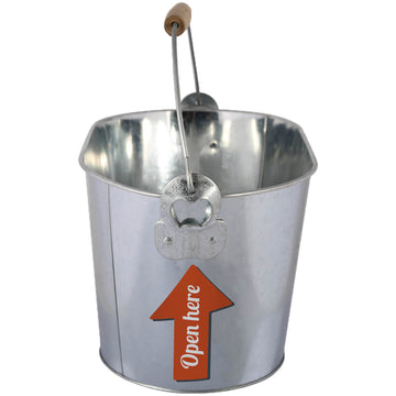 Large Metal Beer Ice Bucket with Bottle Opener