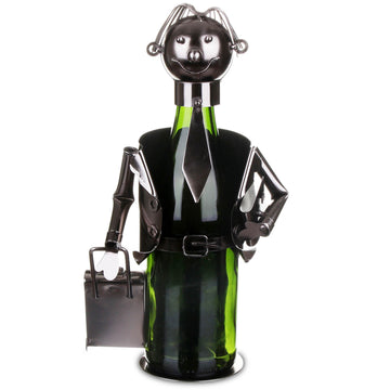Metal Businessman Shaped Wine Bottle Holder