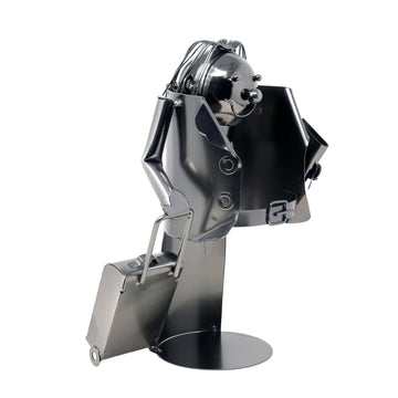 Metal Businessman Shaped Wine Bottle Holder