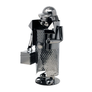 Metal Craftsman Shaped Wine Bottle Holder