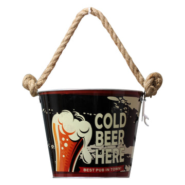 Black Beer Bucket With Bottle Opener