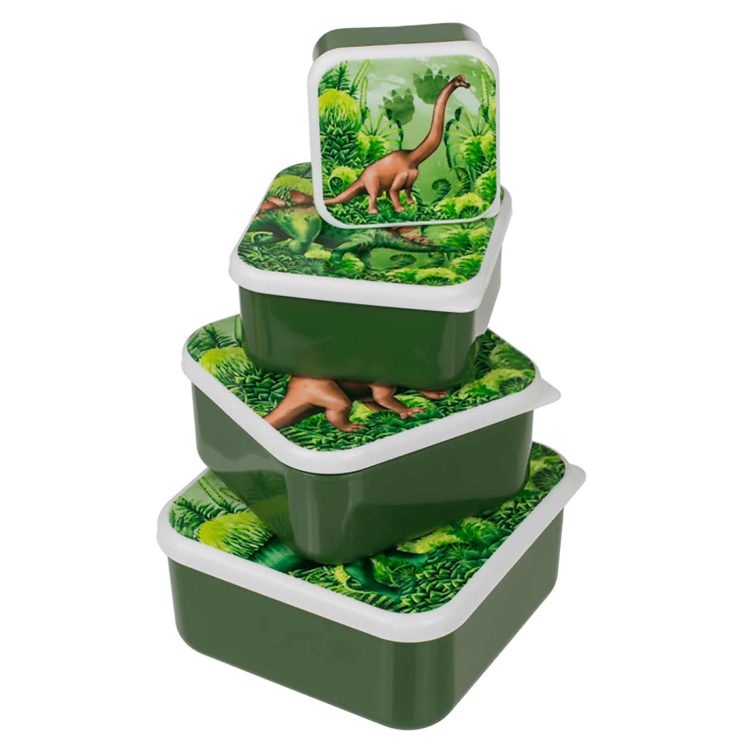 Green Plastic Dinosaur Lunch Box