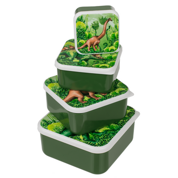 Green Plastic Dinosaur Lunch Box