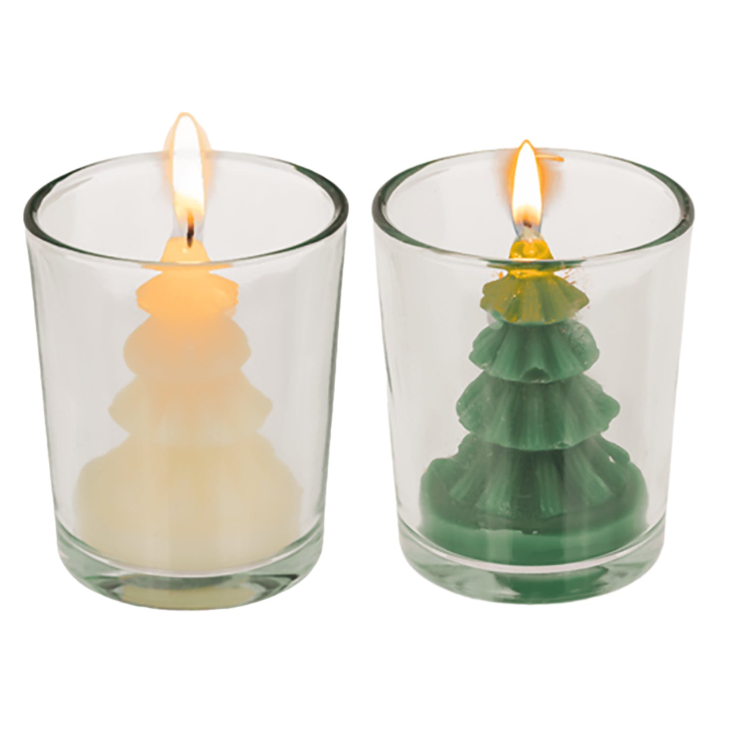 Glass Christmas Tree Candle In Jar